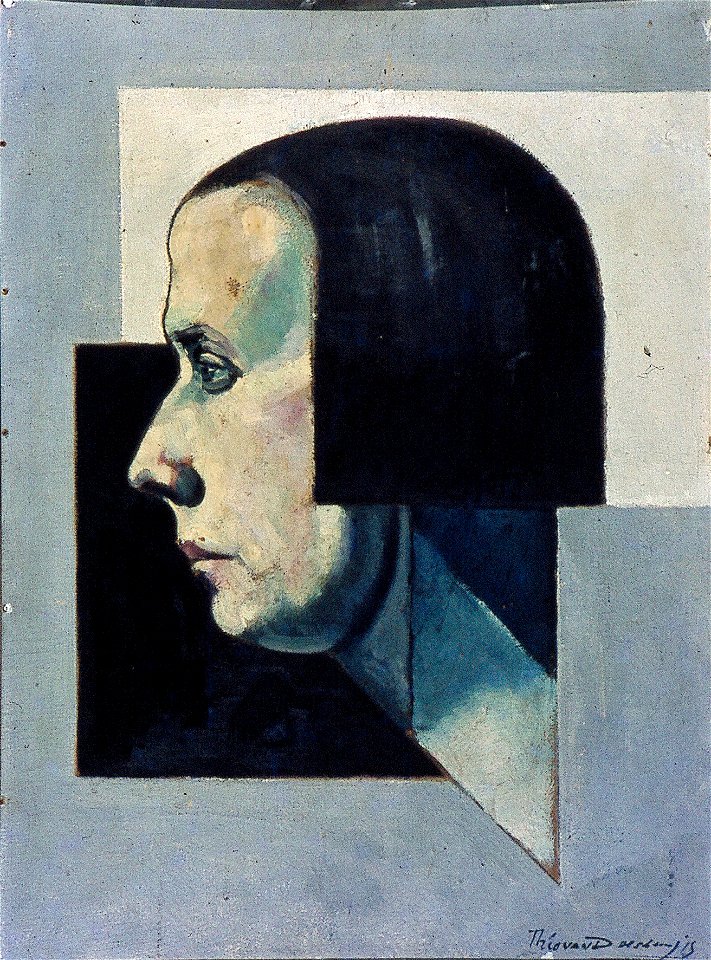 Theo van Doesburg - Portret van Petró (Nelly van Doesburg) en profil - AB4100 - Instituut Collectie Nederland