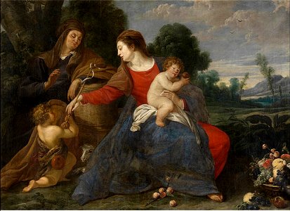 Theodoor Rombouts and Jan Wildens - The Holy Family. Free illustration for personal and commercial use.