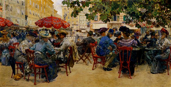 Theodor Josef Ethofer - Cafe Tomaselli in Salzburg - 799 - Österreichische Galerie Belvedere