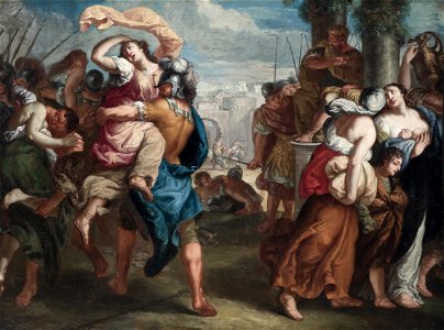 Theodoor van Thulden (attr) Rape of the Sabine Women. Free illustration for personal and commercial use.