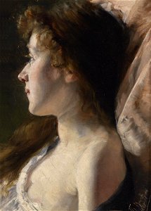 Theodor Bruckner Profilportrait eines Mädchens 1888