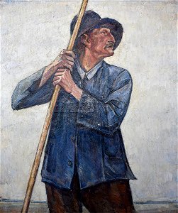 Theodor Schindler Aufblickender Bauer