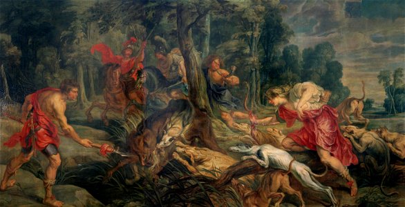 Theodoor van Thulden - Meleager and Atalanta hunt the Calydonian boar