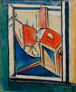 Theodor Schindler Blick durchs Fenster in ein Zimmer