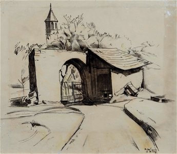 Theodor Schindler Torbogen und Kirche