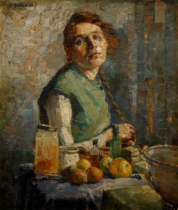 Theodor Schindler Mathilde Schindler in der Küche