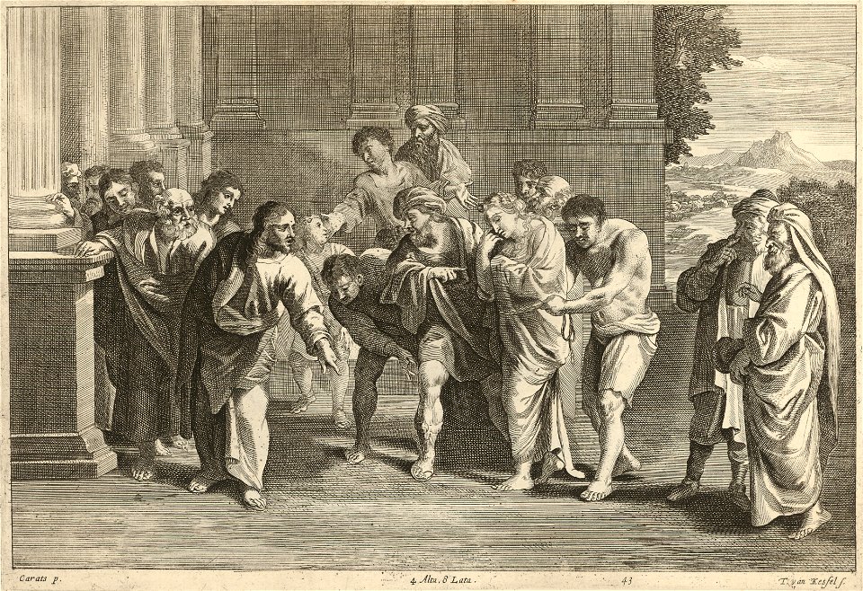 Theodor van Kessel after Annibale Caracci - Christ and the Adulteress SVK-SNG.G 11965-44