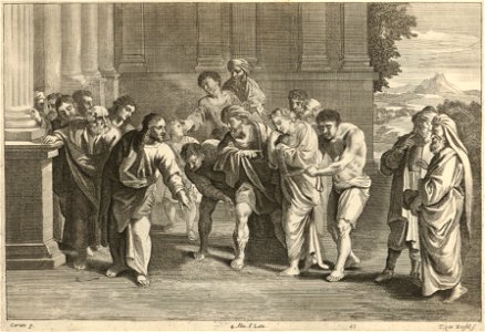 Theodor van Kessel after Annibale Caracci - Christ and the Adulteress SVK-SNG.G 11965-44