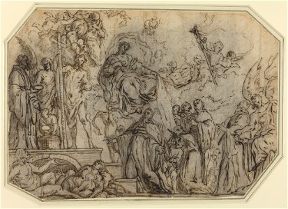 Theodoor Boeyermans - The Trinity and the Virgin Appearing to Ecclesiastics