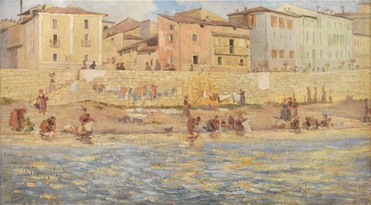Theodor Philipsen - The River Liri. Italy - KMS3330 - Statens Museum for Kunst