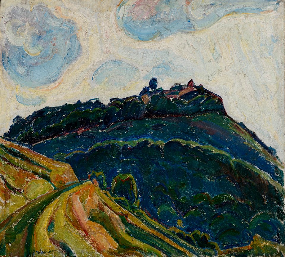 Theodor Schindler Blick auf die Burg Teck