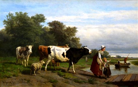 Theodore Gerard - Landscape with Cattle - 1926.89.1 - Reading Public Museum