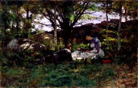 Theodore Clement Steele - A June Idyl - 36.31 - Indianapolis Museum of Art. Free illustration for personal and commercial use.