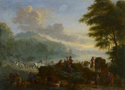 Theobald Michau - Landschaft mit Bucht - 5646 - Bavarian State Painting Collections. Free illustration for personal and commercial use.