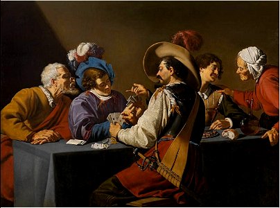 Theodoor Rombouts - Card players. Free illustration for personal and commercial use.