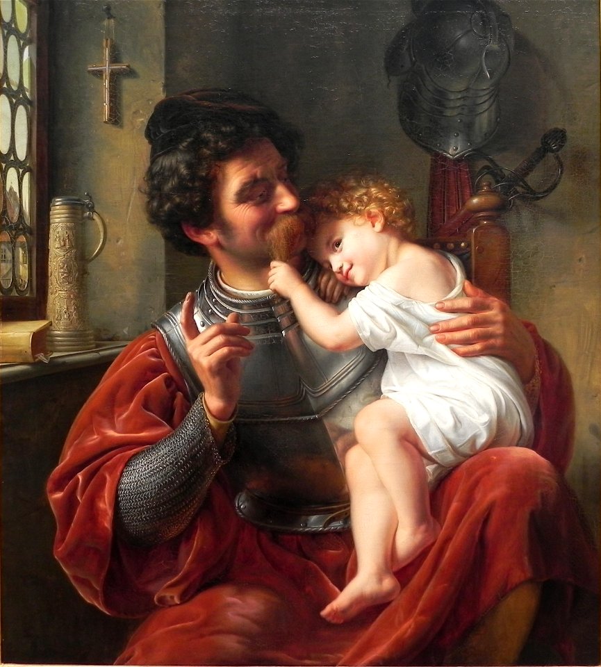 Theodor Hildebrandt Krieger u Kind