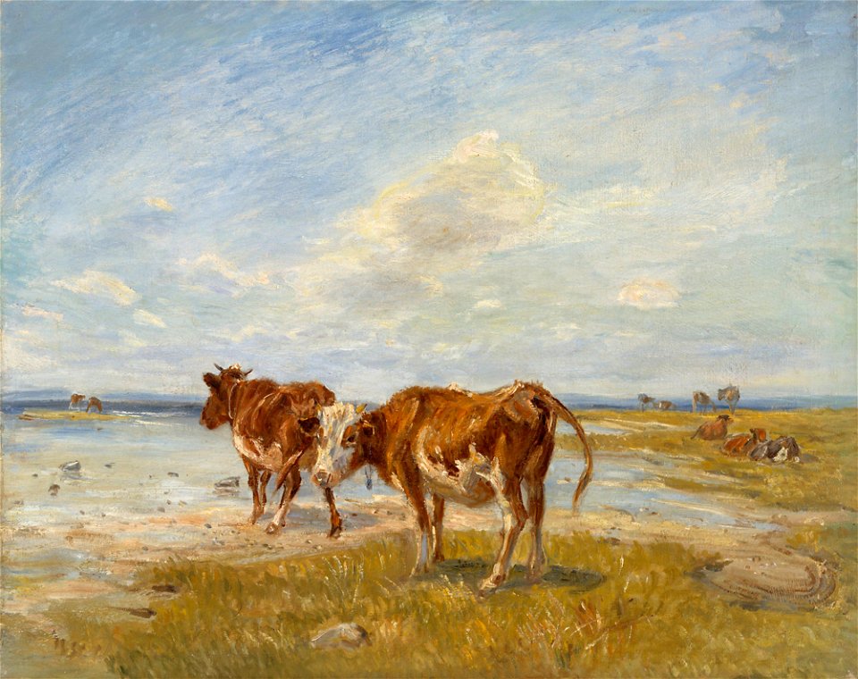 Theodor Philipsen - Lehmiä rannalla, luonnos - A IV 2860 - Finnish National Gallery