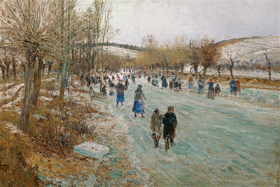 Theodor von Hörmann - Eisläufer auf der Thaya bei Lundenburg - 3929 - Österreichische Galerie Belvedere