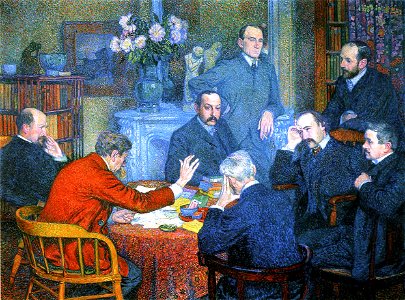 Theo van Rysselberghe- A Reading by Emile Verhaeren. Free illustration for personal and commercial use.