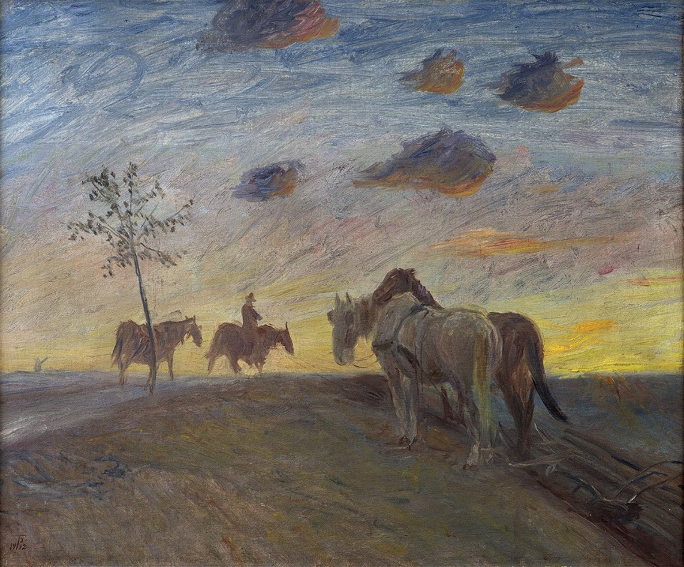 Theodor Philipsen - Evening Landscape - KMS6337 - Statens Museum for Kunst