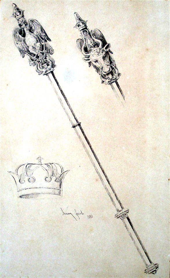 Theodor Aman - Coroana si sceptrul regal