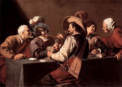 Theodoor Rombouts - The Card Players - WGA20022. Free illustration for personal and commercial use.