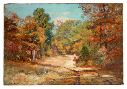 Theodore Clement Steele - On the Road to Belmont - 1997.70 - Indianapolis Museum of Art. Free illustration for personal and commercial use.