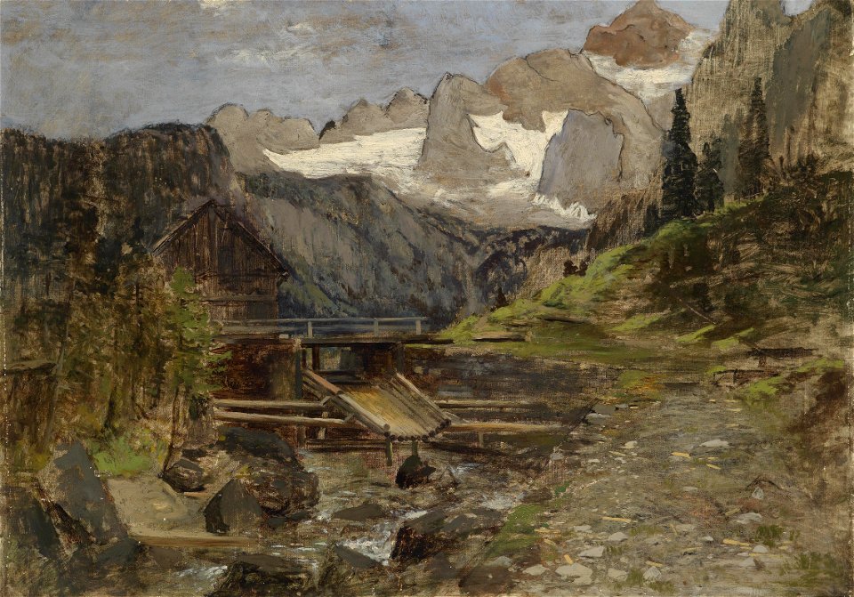Theodor Hörmann Gosaumühle mit Dachstein