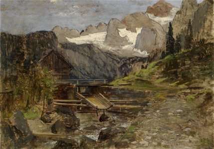 Theodor Hörmann Gosaumühle mit Dachstein
