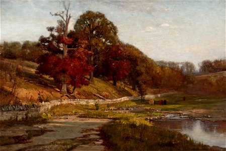 Theodore Clement Steele - Oaks of Vernon - 89.1 - Indianapolis Museum of Art. Free illustration for personal and commercial use.