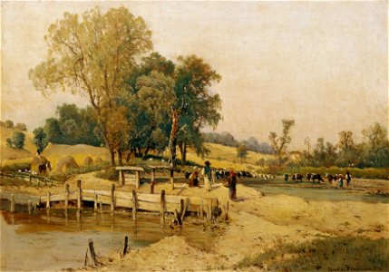 Theodor von Hörmann - Ungarische Landschaft mit Viehtränke - 5597 - Österreichische Galerie Belvedere