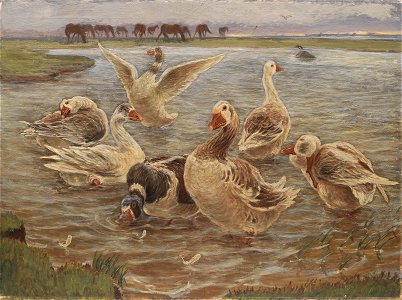Theodor Philipsen - Geese on the Island of Saltholm - KMS4176 - Statens Museum for Kunst