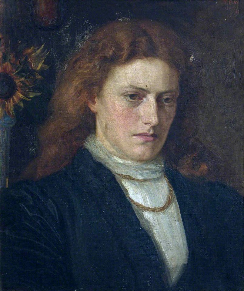 Theodore Blake Wirgman (1848-1925) - Portrait of an Unknown Young Woman, with Sunflowers in the Background - 637664 - National Trust