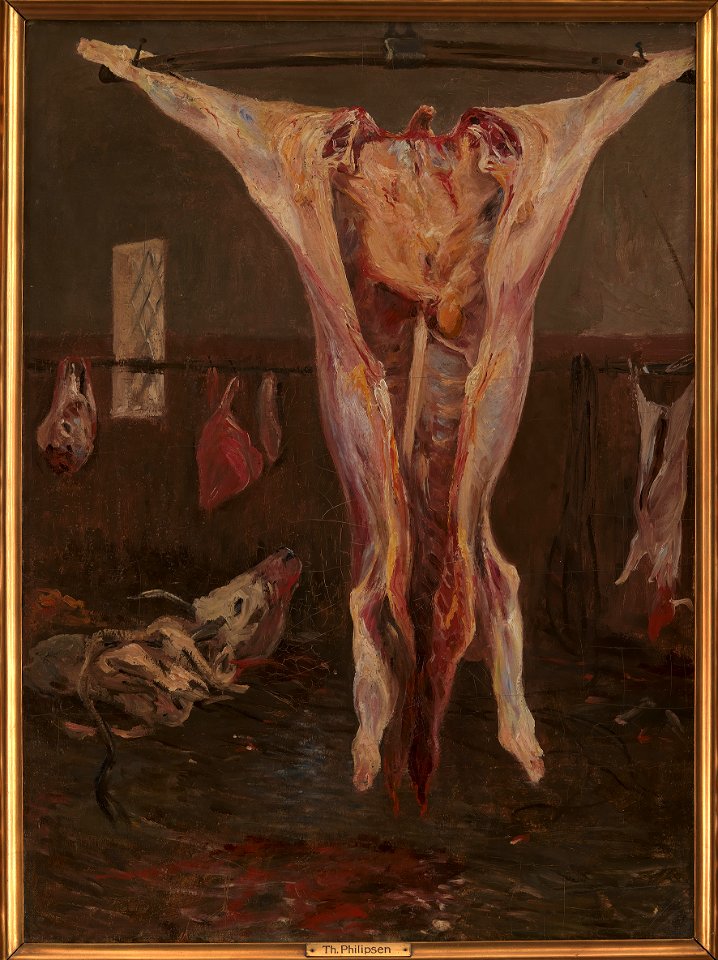 Theodor Philipsen - A Slaughtered Ox, Rome - KMS3955 - Statens Museum for Kunst