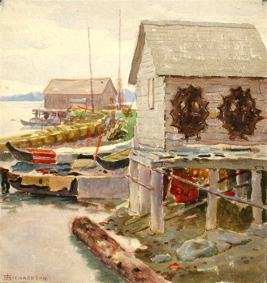 Theodore J. Richardson - Drying Skins, Sitka - 1985.66.326,791 - Smithsonian American Art Museum