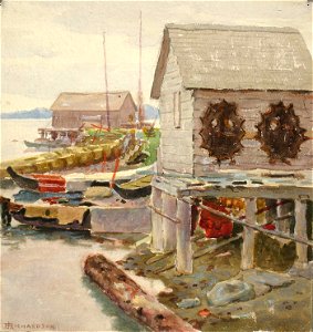 Theodore J. Richardson - Drying Skins, Sitka - 1985.66.326,791 - Smithsonian American Art Museum