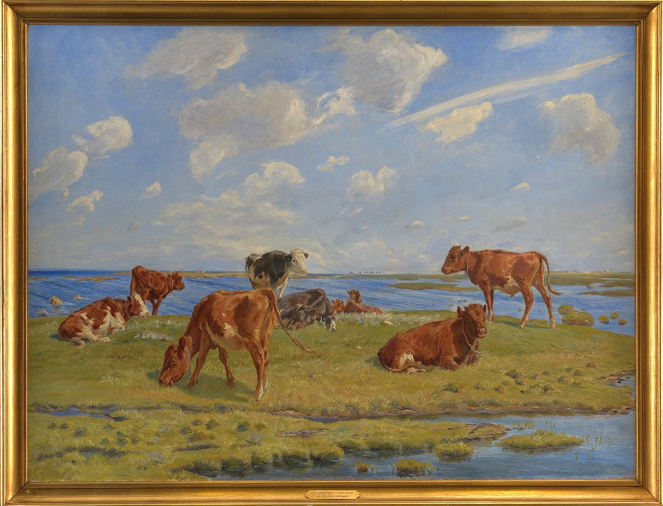 Theodor Philipsen - Kalve ved stranden - KMS1568 - Statens Museum for Kunst