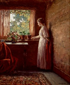 Theodore Clement Steele - The Girl by the Window - 72.29.1 - Indianapolis Museum of Art. Free illustration for personal and commercial use.