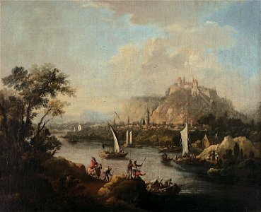 Johann Alexander Thiele - Elblandschaft mit der Veste Hohnstein