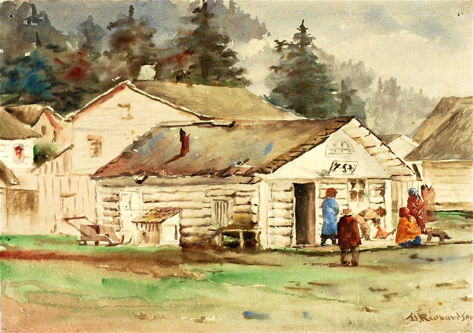 Theodore J. Richardson - The Three Crows Market, Sitka, 1889 - 1985.66.326,799 - Smithsonian American Art Museum