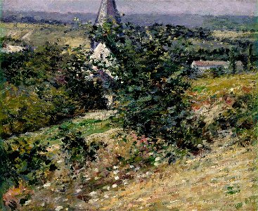 Theodore Robinson - Old Church at Giverny - 1909.9.6 - Smithsonian American Art Museum. Free illustration for personal and commercial use.