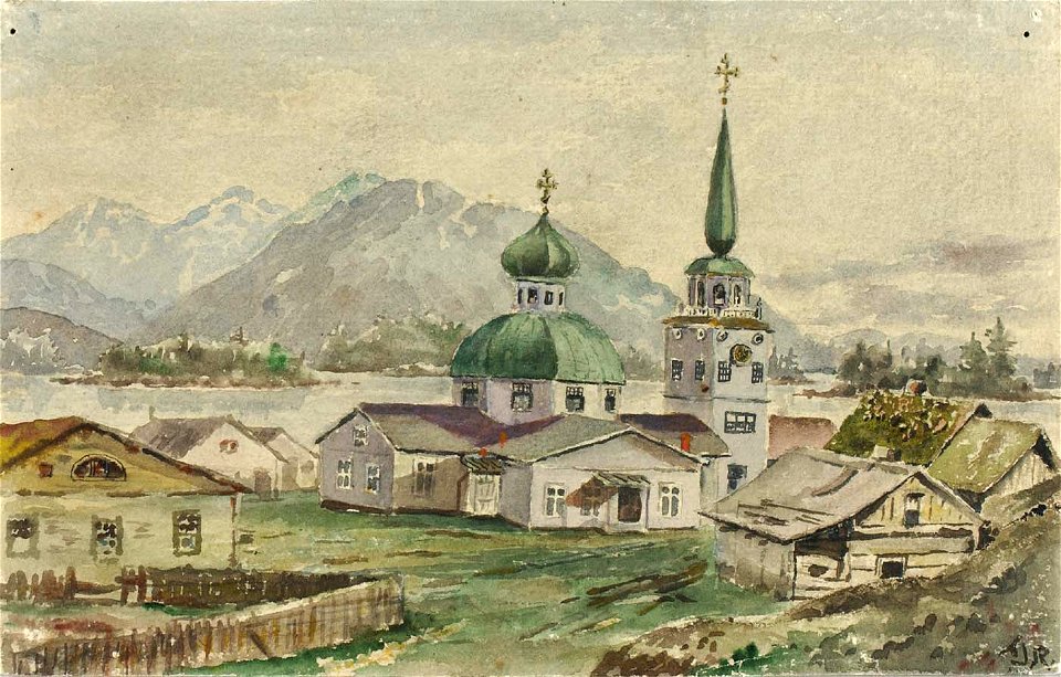 Theodore J. Richardson - Rear View of Greek Church, Sitka, 1888 - 1985.66.326,798 - Smithsonian American Art Museum