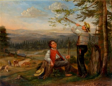 Hans Thoma - Landschaft mit Hirten (1857)