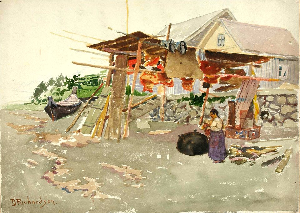 Theodore J. Richardson - Salmon Drying, Indian Village, Alaska - 1985.66.326,787 - Smithsonian American Art Museum