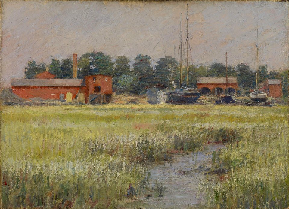 Theodore Robinson - The Ship Yard, Cos Cob, 1894
