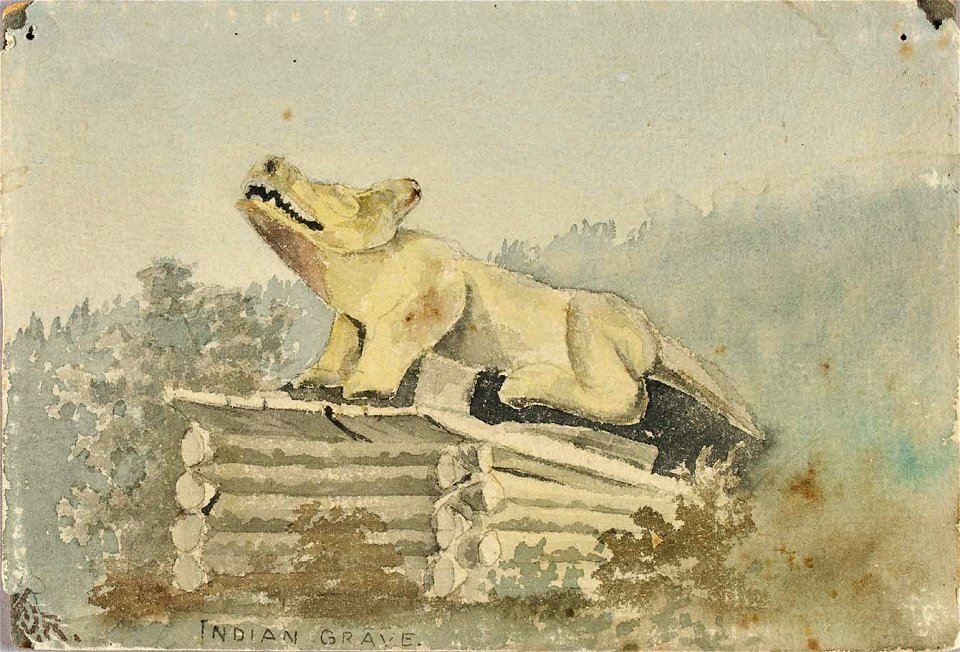 Theodore J. Richardson - Indian Grave. Wolf Totem over Medicine Man Grave, Wrangell - 1985.66.326,793 - Smithsonian American Art Museum