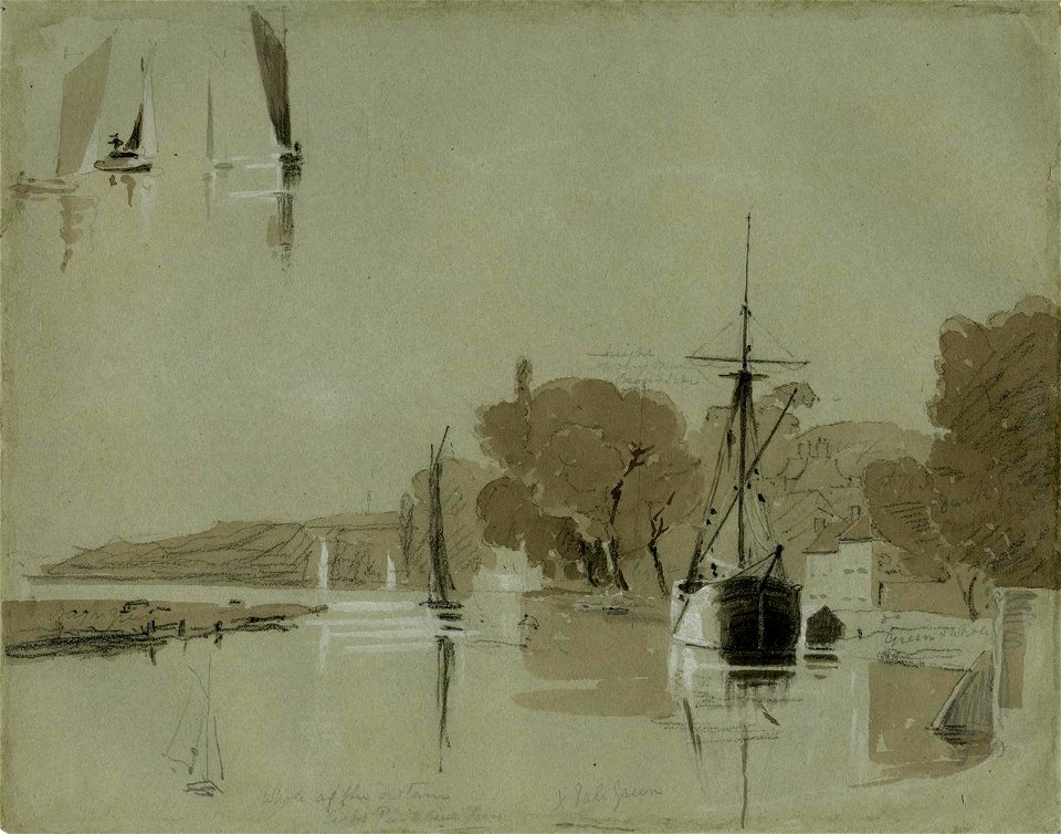 Thirtle - River Scene with a Billy Boy at Thorpe, Norwich