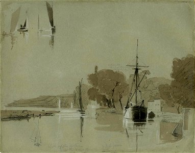 Thirtle - River Scene with a Billy Boy at Thorpe, Norwich