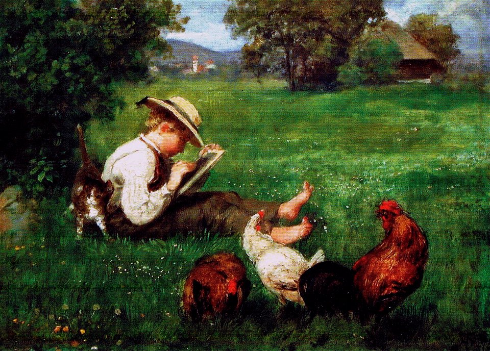 Hans Thoma Nach der Schule 1873