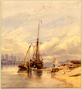 Thirtle - The River Yare at Gorleston, with Shipping